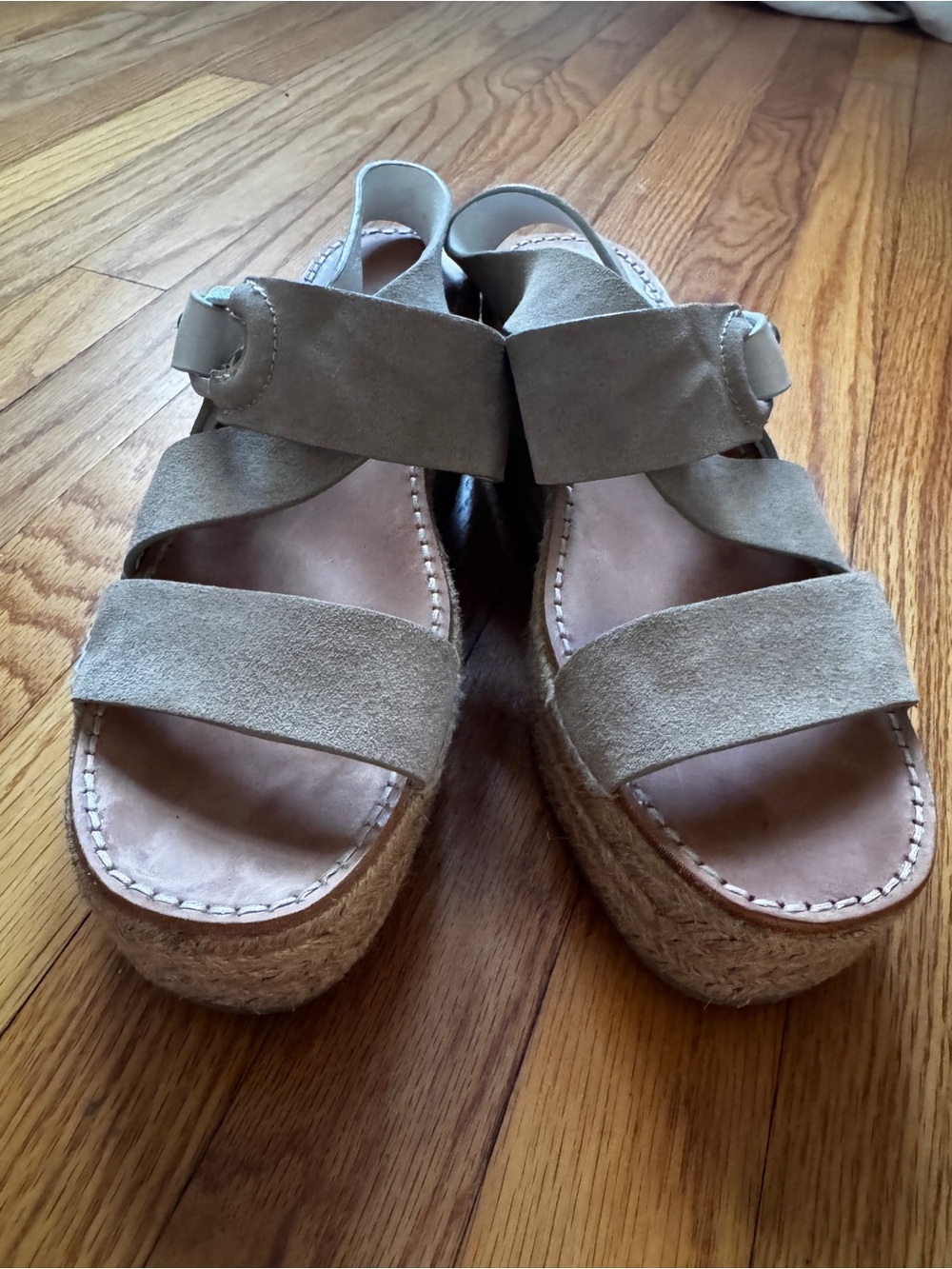 rag & bone Taupe Suede Platform Espadrille Sandals